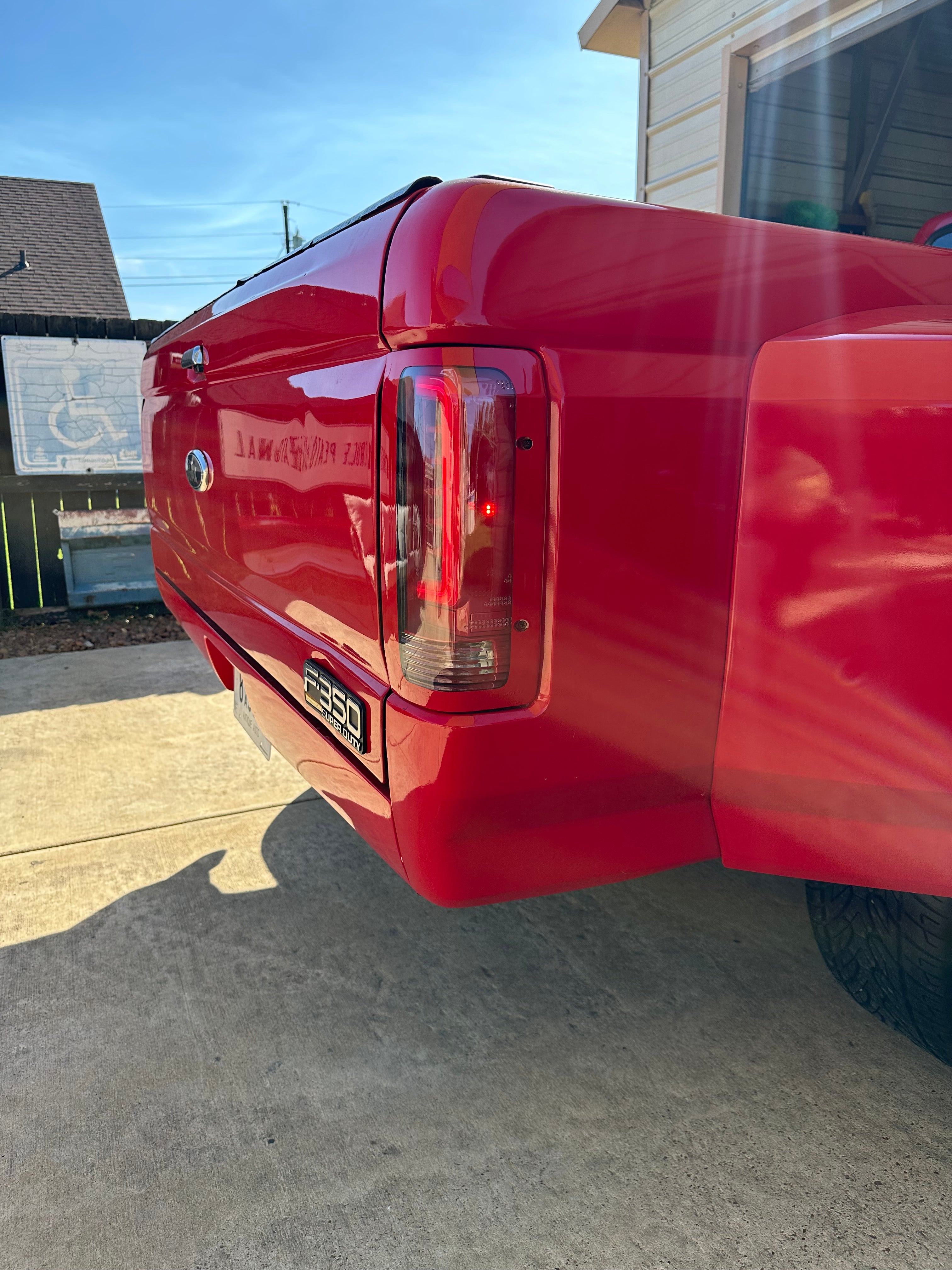 3D LED Neon Tube Tail Light Assembly For 1990-1997 Ford F150 F250 F350 - Chrome Housing, Clear Lens, Red LED Bar By Speed Daddy